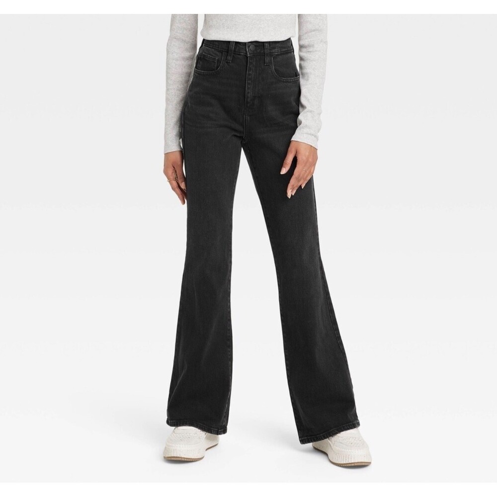 Universal Thread High-Rise Flare Jeans Size 17 Black Wash NWT